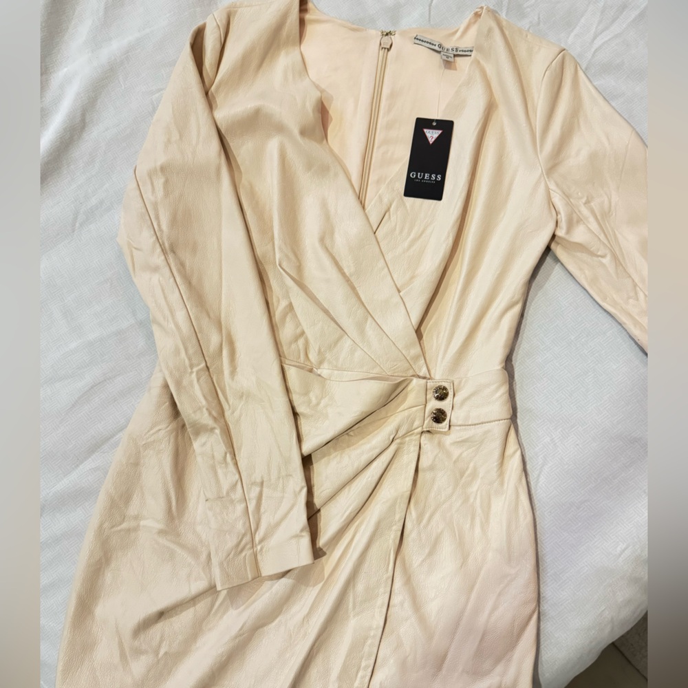 Guess Blush Pink Faux Leather Jacket with Tag